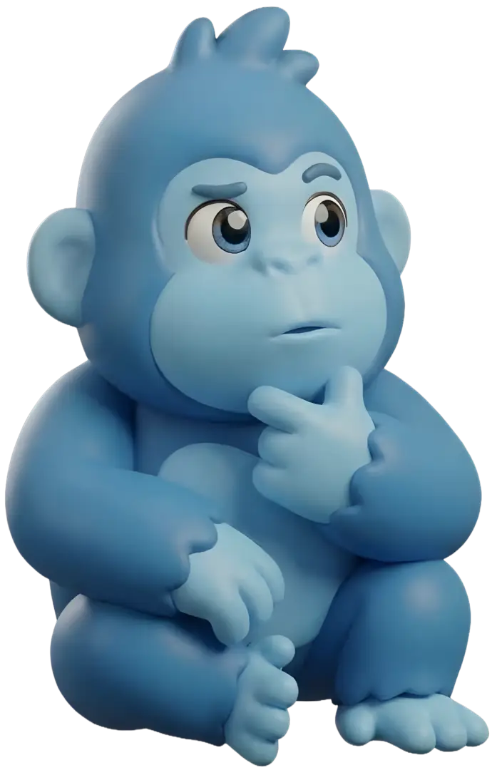 Thinking ape mascot