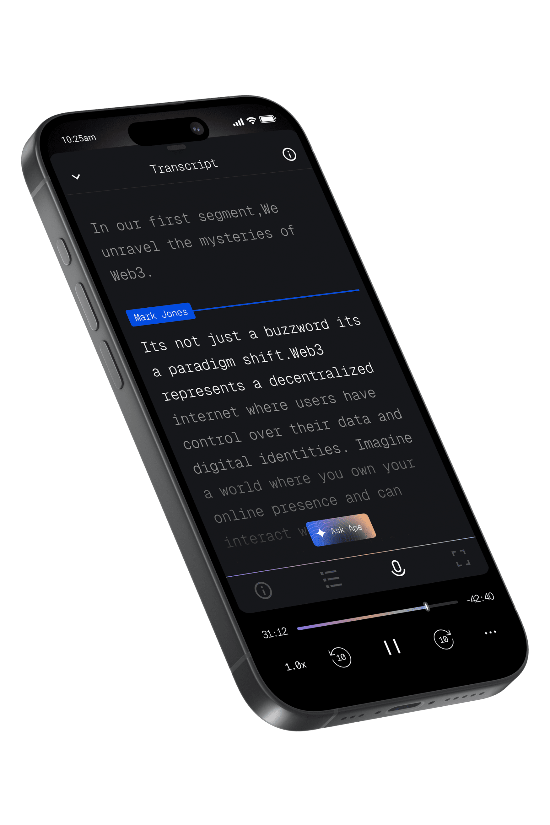 Phone displaying app
